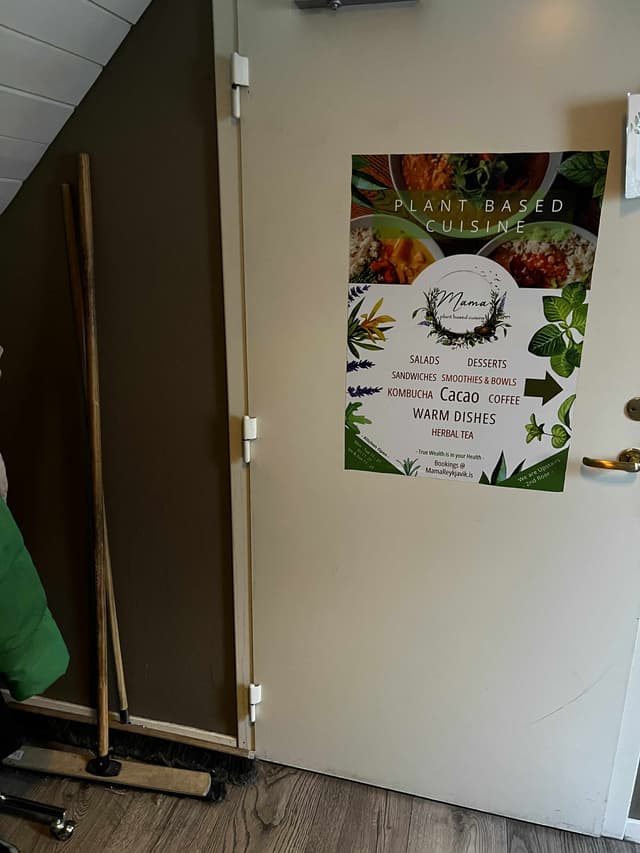 Broom behind the entrance door