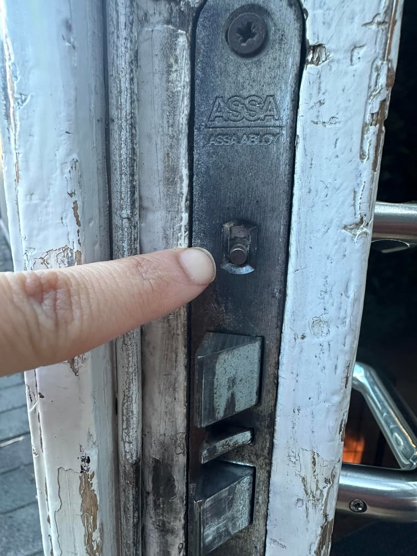 The lock on the door downstairs